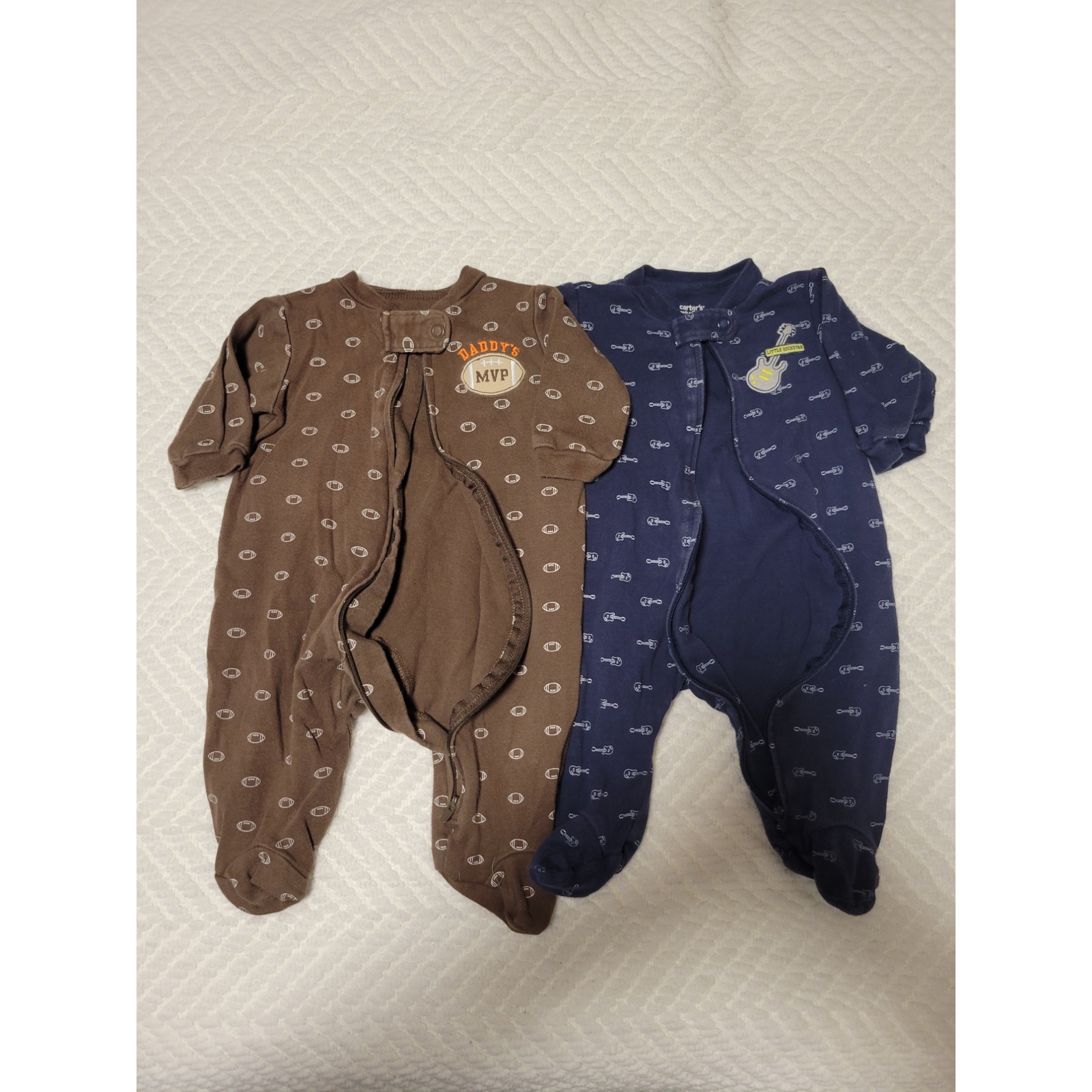 Baby Boy Footie Zipper Light Weight Jammie Bundle Size 3 Months